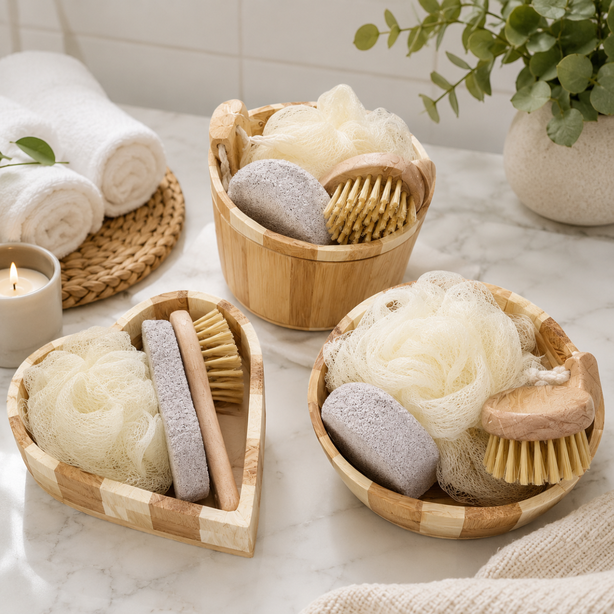 Bamboo Spa Bath Gift Set | Natural Body Care & Self-Care Kit