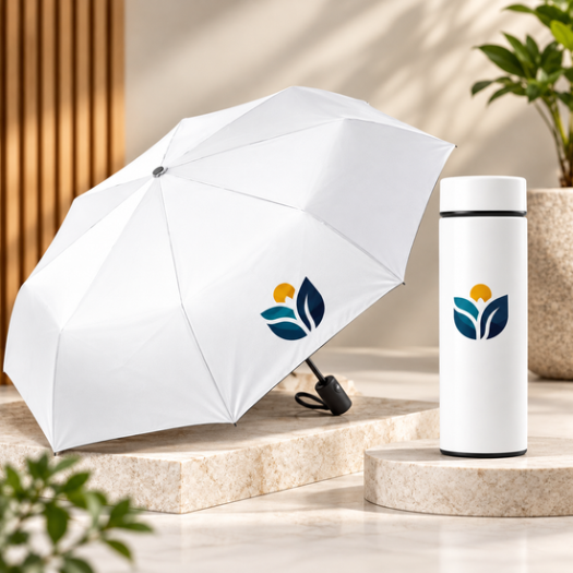 Tri-Fold Umbrella & 500ml Tumbler Gift Set | Custom Corporate Giveaway