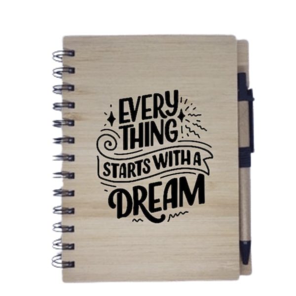 Personalized Bamboo Notebook with Pen