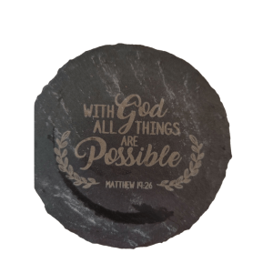 Black slate drink coaster