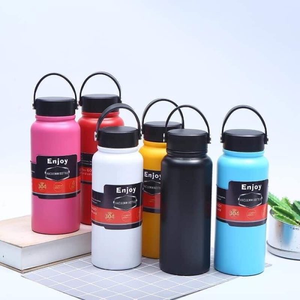 Stainless Steel Vacuum Flask Travel Mug Bottle Tumbler w/ Handle - Image 3