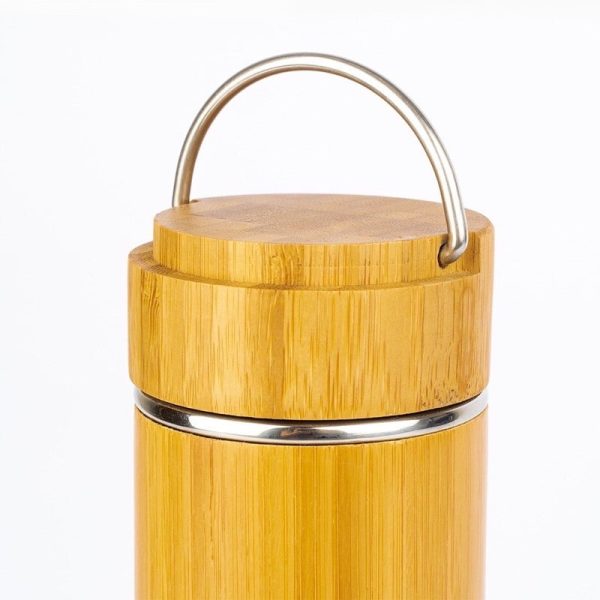 Bamboo Tumbler High-Quality Vacuum Tumbler with Metal Handle - Image 3